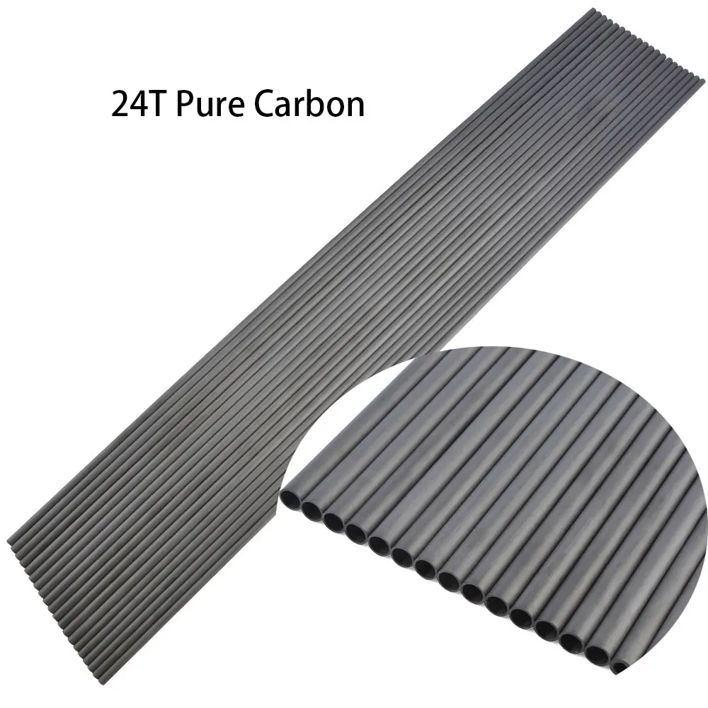 

6/12pcs 30" Carbon Arrow Shaft Archery ID 4.2mm/6.2mm 24T Pure Carbon Rod +-0.003 Straightness Bow Hunting Shooting Arrow DIY