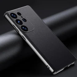 LANGSIDI Brand New Leather phone Case for Samsung Galaxy S25 S23 S24 Ultra lens protection shockproof back cover for s22 plus