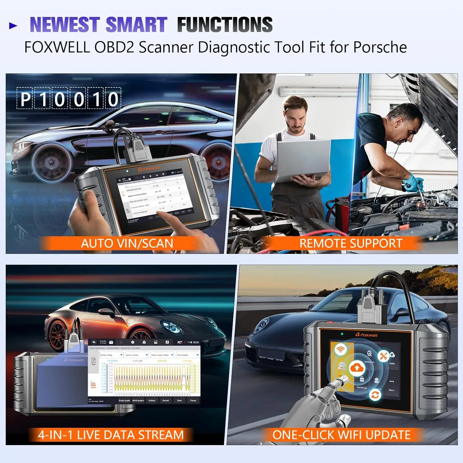 Picture 6: FOXWELL NT710 fit for Porsche OBD2 Diagnostic Scan Tool Full System Code Reader with Bi-Directional Active Test Injector Coding