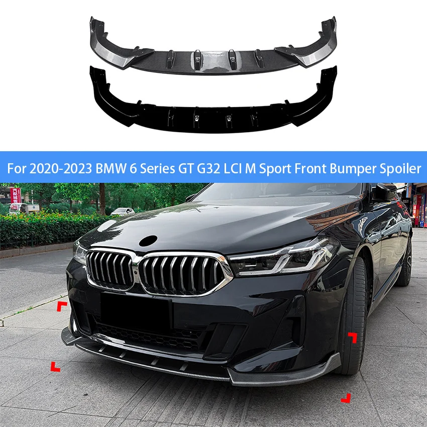 For 2020 21 22 2023 BMW 6 Series GT G32 LCI M Sport Generation Air Splitter Car Body Kit Spoiler Accessories Front Bumper Lip