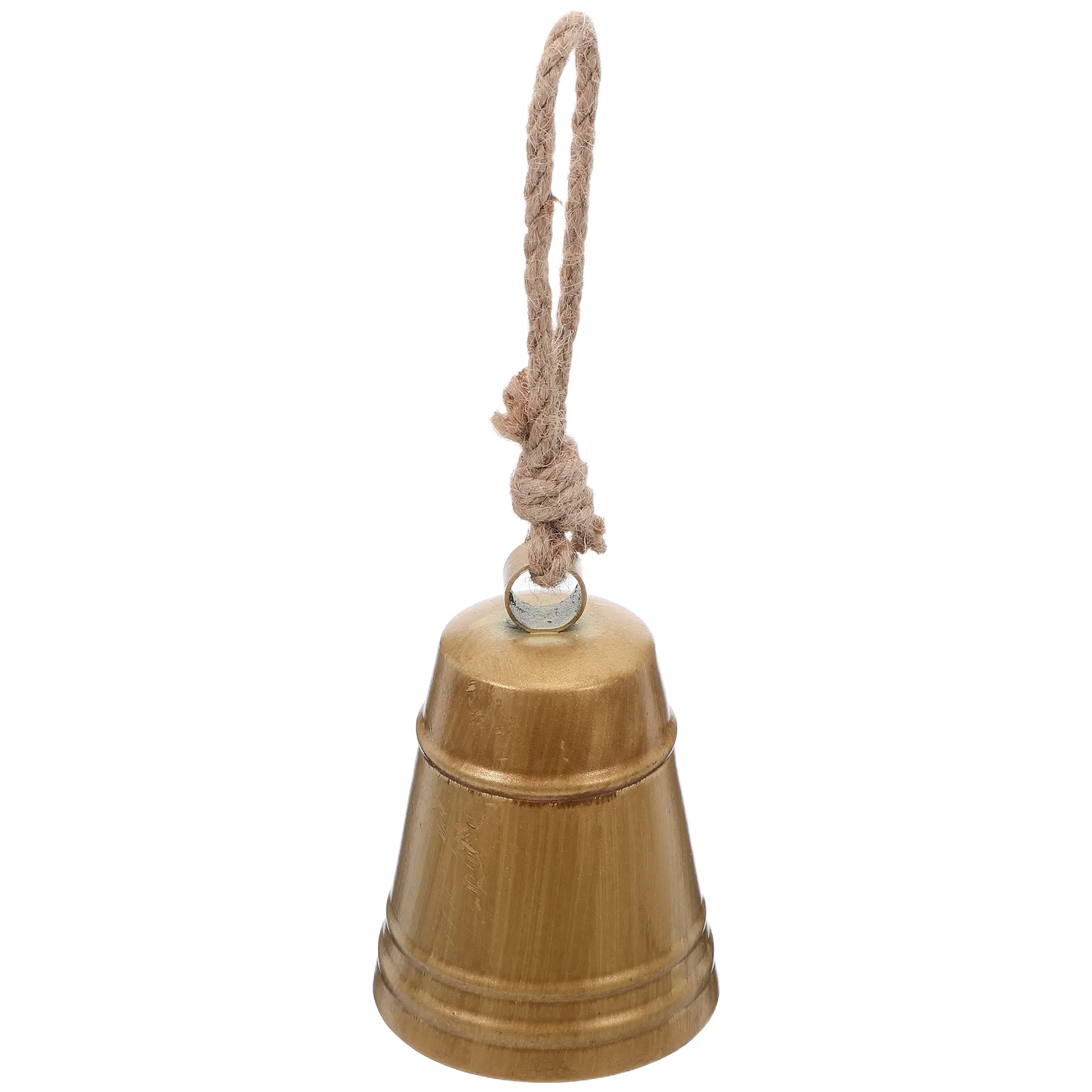 Cloche de vache rustique vintage en métal, ornement de Noël suspendu, corde en jute, couronne de porte style ferme, cloche d'harmonie, décoration en fer vintage, vache en fer