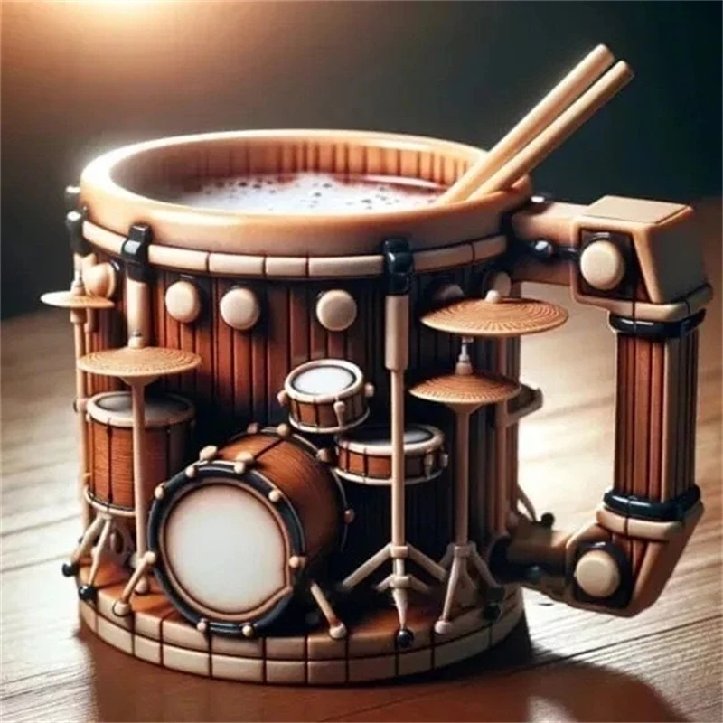 New Unique Musical Instrument Coffee Mug Creative 3D Saxophone Violin Cup Novel Mugs Milk Cup High-End Gift Desktop Ornaments