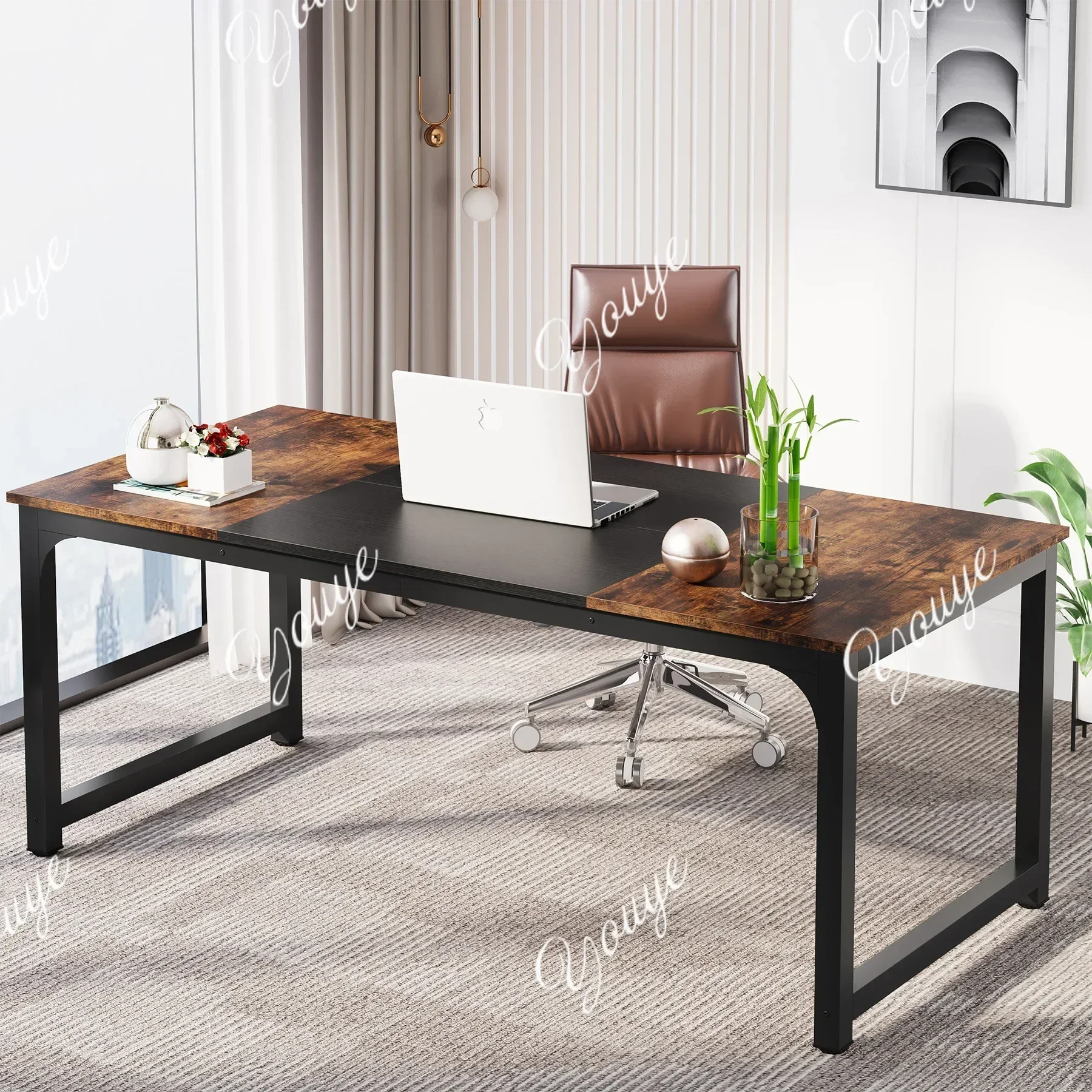 B MX Tribesigns Modern Computer Desk Large Office Desk Computer Table Study Writing Desk Workstation For Home Office