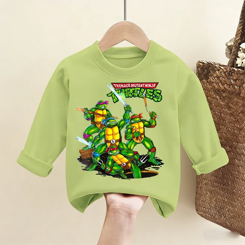 Teenage Mutant Ninja Turtles Long Sleeves Cartoon Top Base Layer Shirt Boy T-shirt  Fashion Pullover Children Tee Spring Clothes view 4