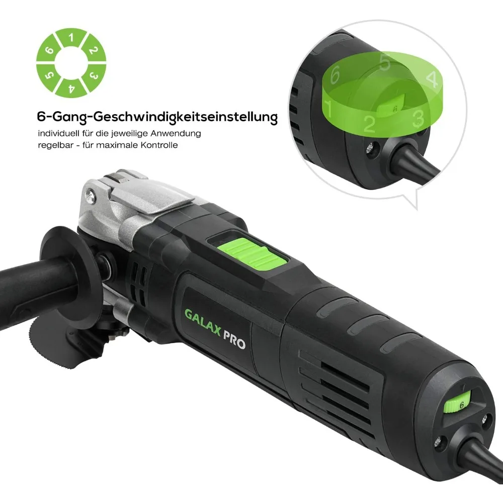 مجموعة أدوات متعددة متأرجحة 3.5A ذات 6 سرعات متغيرة مع تغيير نظام المشبك السريع و30 قطعة من الملحقات، - جديد #6