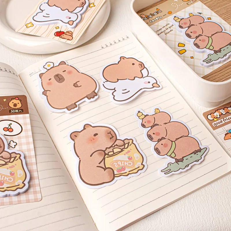 36pcs/lot Creative Capybara Memo Pad Kawaii Animal Sticky Note Stationery Label Notepad Planner Sticker Post School Supplies