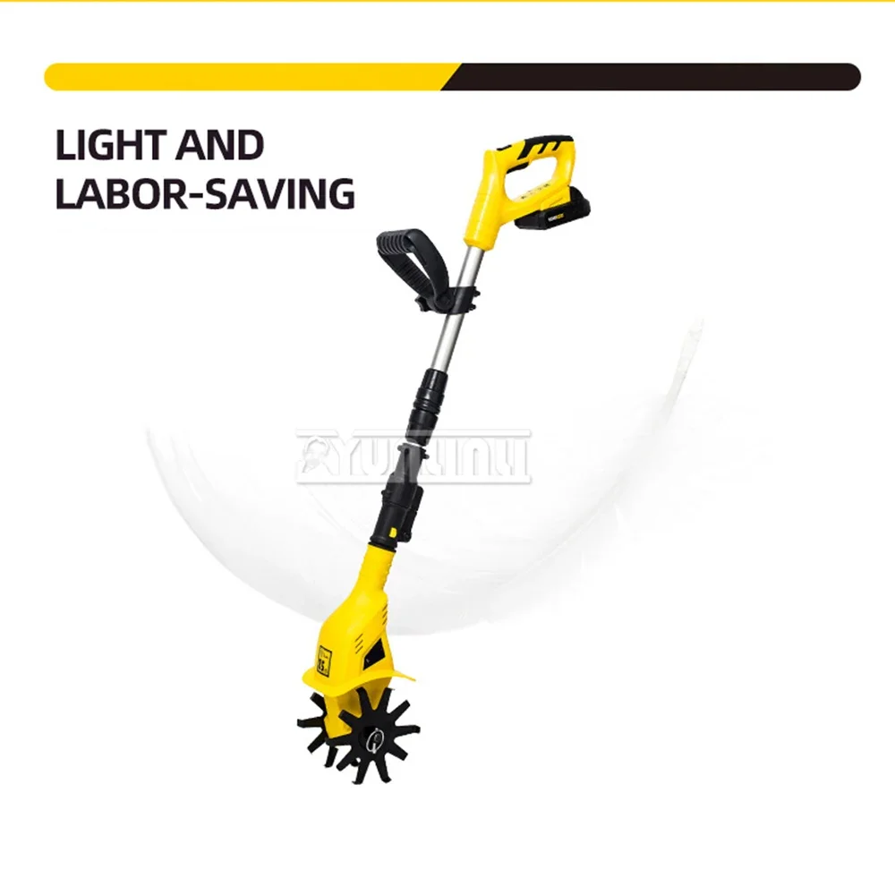 

20v Cordless Electric Small-Scale Scarifier Handheld Tiller Garden Rotary Cultivator Machine Garden Bulldozer with Battery
