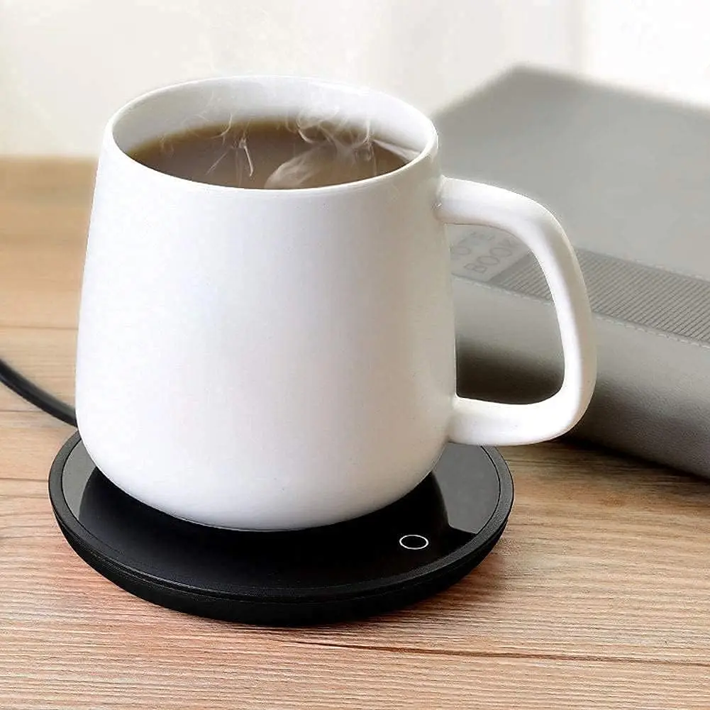 Coffee Warmer for Desk,4.6Inch  Cup Warmer Pad for Coffee Tea Milk Water, Touch Heating Thin  Cup Mat Warm Pad for Office  Desk