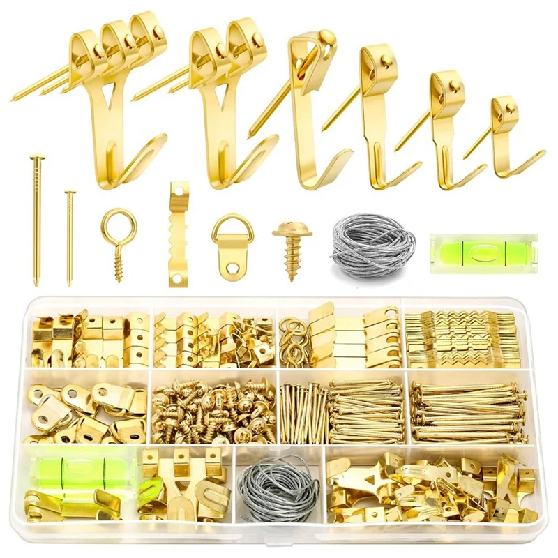 

374 PCS Picture Hanging Kit, Decorations Indoor Outside Picture Hangers, Heavy Duty Picture Frame Wall Hanging Hardware Durable