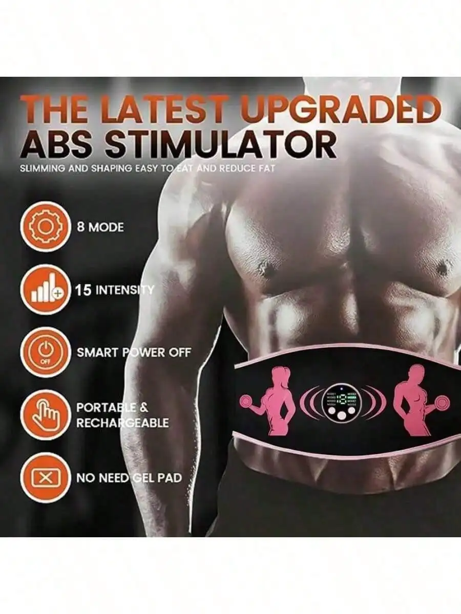 2026 Ab حزام تونر عضلات البطن - حزام تحفيز Abs حزام تنغيم العضلات للرجال والنساء للتدريب قابل لإعادة الشحن #5