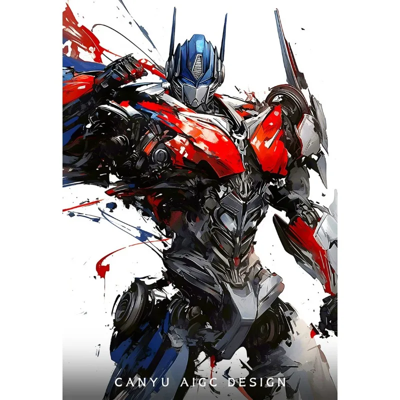 Movie Transformers Canvas Decorative Painting Poster Science Fiction Ink Mecha Optimus Prime Pattern Printing Room Holiday Gift - view 4