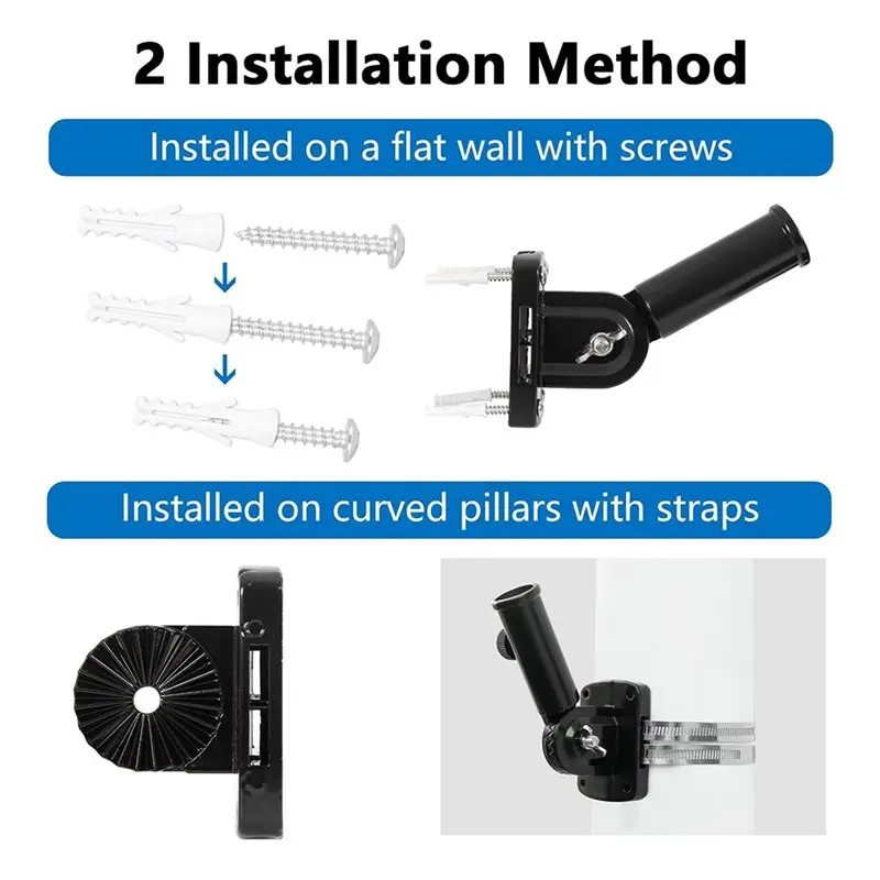AB41-Adjustable Flag Pole Holder Heavy Duty Aluminum Alloy Flag Pole Bracket Flag Pole Holder For Outside House