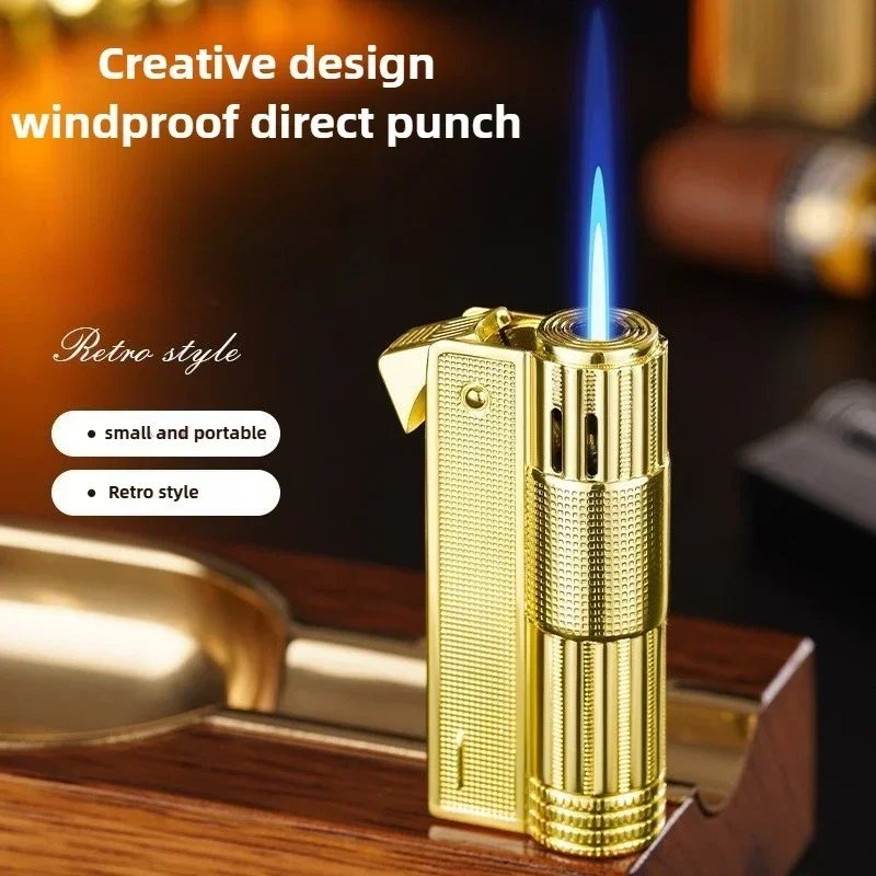 

Винтажная австрийская надувная зажигалка с прямым смывом, роскошная, ветрозащитная, пресс-зажигание, легкая металлическая зажигалка