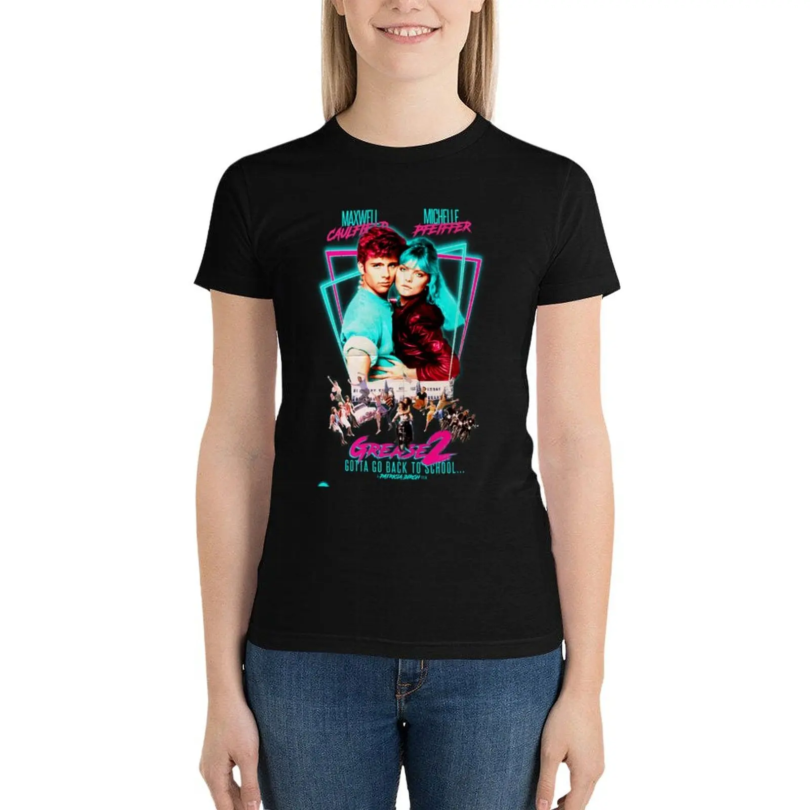 Neon 80's GREASE 2 T-Shirt aesthetic clothes shirts graphic tees graphics Top Women