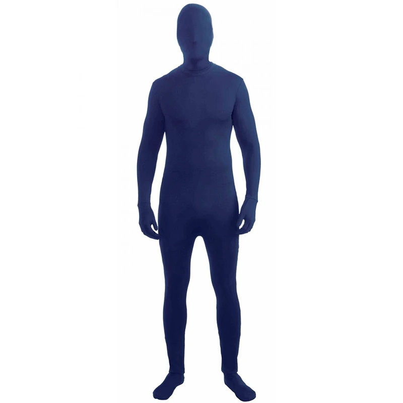 New Arrival Blue Invisible Man Carnaval Halloween Fancy Dress Up Zentai Skin Suit Green Disappearing Men Adult Costume view 5
