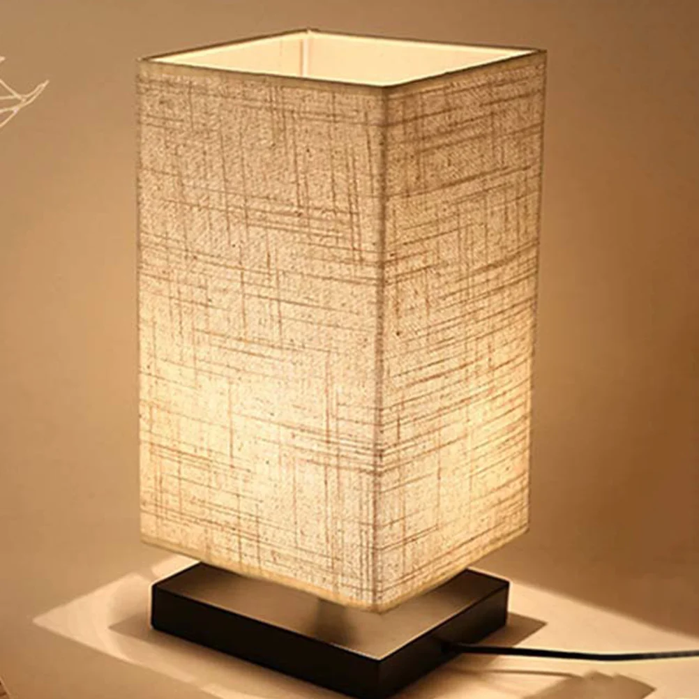 

Modern Linen Table Lamp For Bedroom Living Room Japanese Style Decorative Small Lamps Us Plug Cute Bedside Lamp