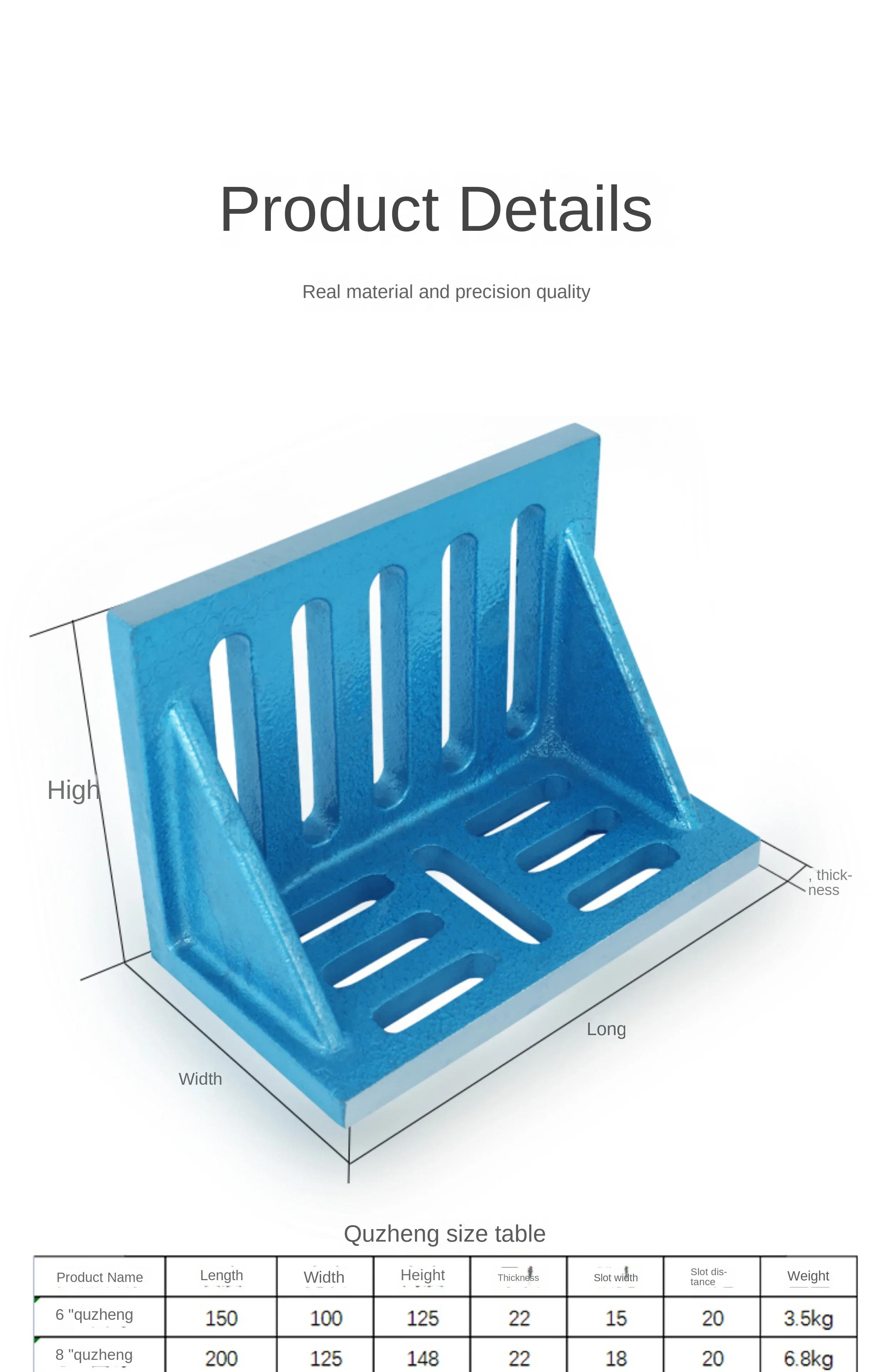 Cast Iron Curved Plate, 90 Degree Right Angle Screed Board, CNC Machining Machine, Milling Machine, L-Type Fixed Plate