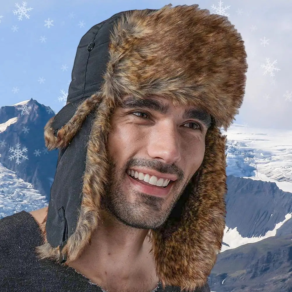 Gorro cálido de invierno para hombre y mujer, pasamontañas de lana térmica impermeable, gorro con capucha, calentador de cuello, bufandas de