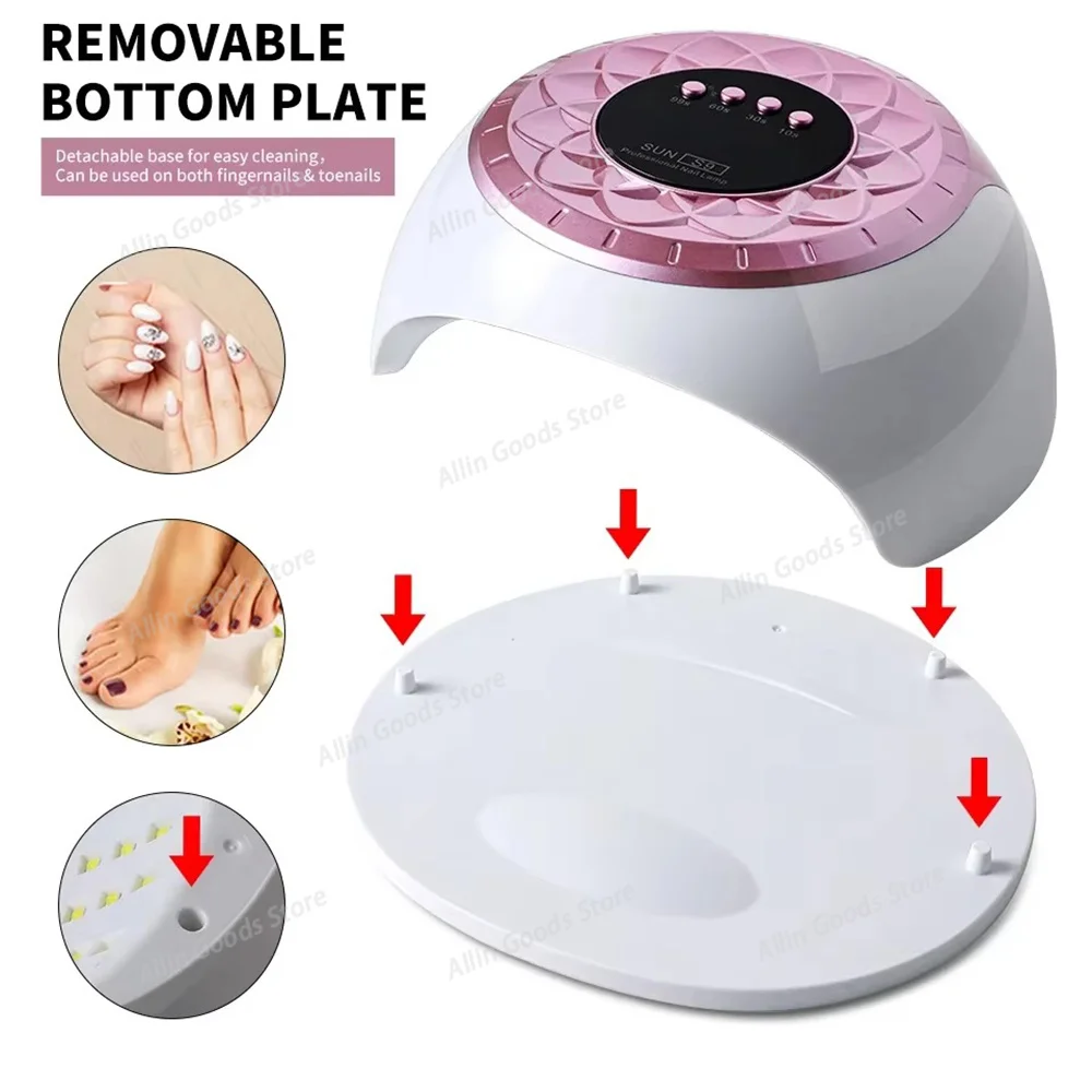 Auto Sensor Dual Light Source UV LED Nail Lamp High Power Professional Salon Gel Polish Nail Light