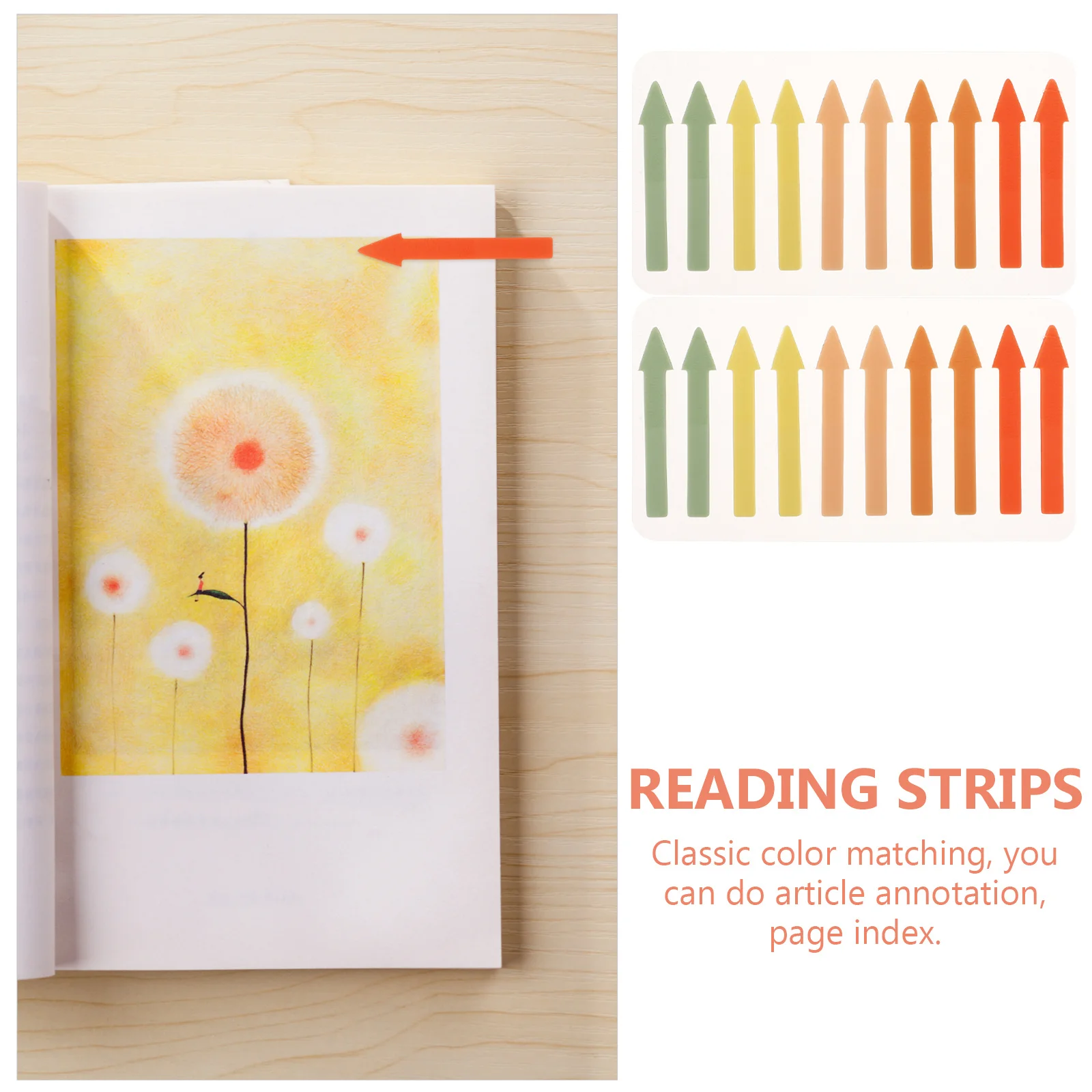

4 Sheets Arrow Sticky Index Tabs Reusable Adhesive Colored Note Tabs Sticky Page Markers Portable Highlight Strips Reading