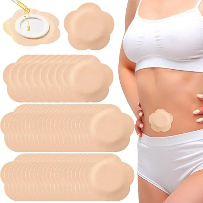 100X Castor Oil Pack Wrap Patches Self Adhesive Leakproof Belly Button Cover Pad