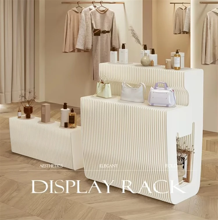 * Beauty Central Island Display Cabinet & Rack Dual-Aisle Configuration for In-Store Retail and Trade Show