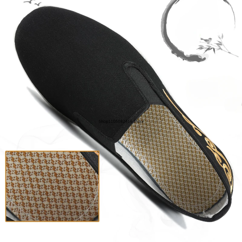 أحذية كونغ فو القطنية القماشية للرجال التقليدية الصينية تاي تشي فنون الدفاع عن النفس التدريب أحذية رياضية قابلة للتنفس يمكن ارتداؤها