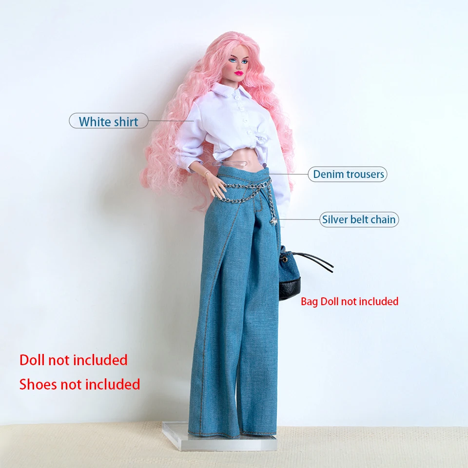 Fashion Personality Cowgirl Series Jacket+Short Trouser+Jumpsuit Set For 1/6 Babi Xianxian Supermodel Doll Clothes Dress Up Part