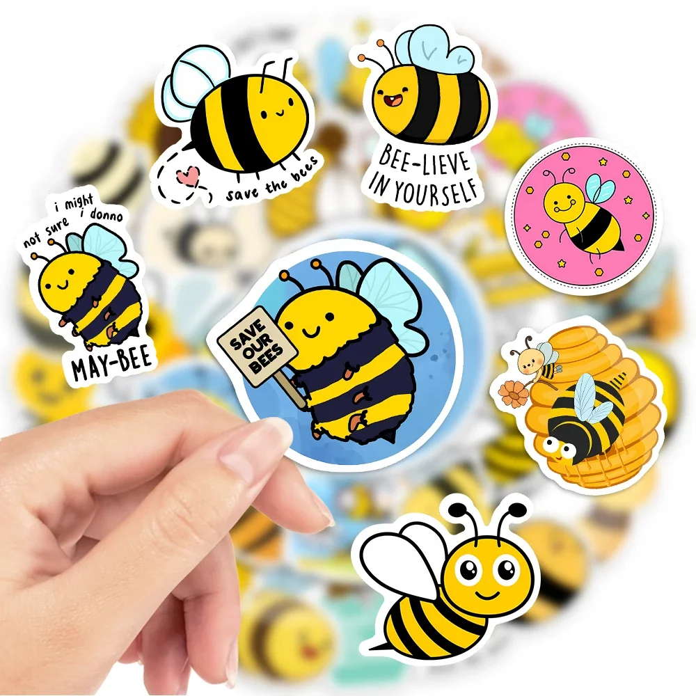 Cute Honey Bee Stickers Lovely Children DIY Toy Decorative Graffiti Decal for Phone Luggage Laptop Bottles Scrapbook Waterproof