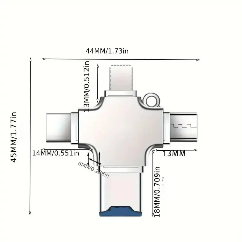 4 в 1 устройство для чтения карт памяти Micro SD для IPhone, Ipad, Android, Mac, ПК, камеры Type C, подсветка, TF, Usb C, Android устройство для