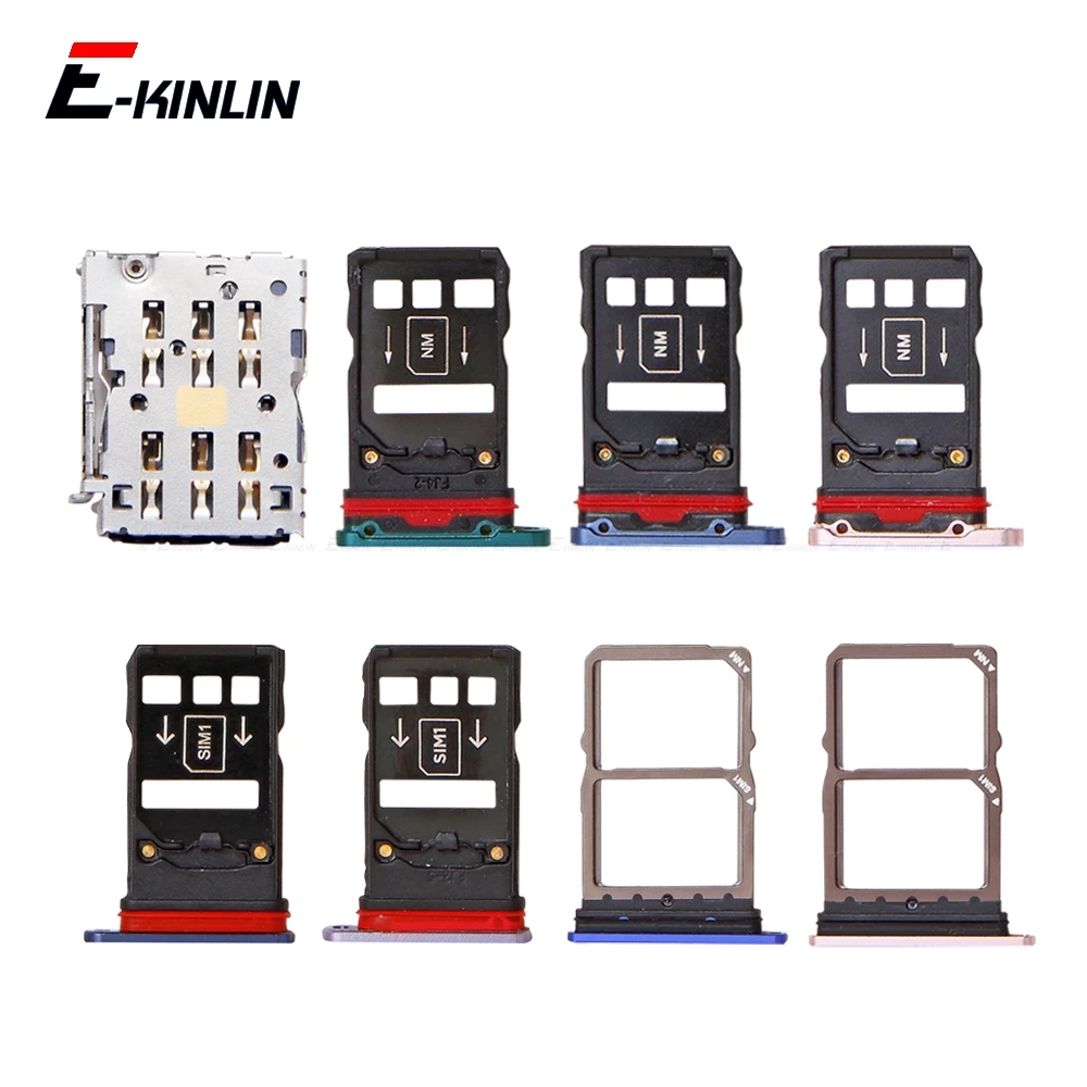 Sim Micro SD Card Socket Holder Slot Tray Reader For HuaWei Mate 20 Pro X 20X Lite Adapter Container Connector Replacement Parts