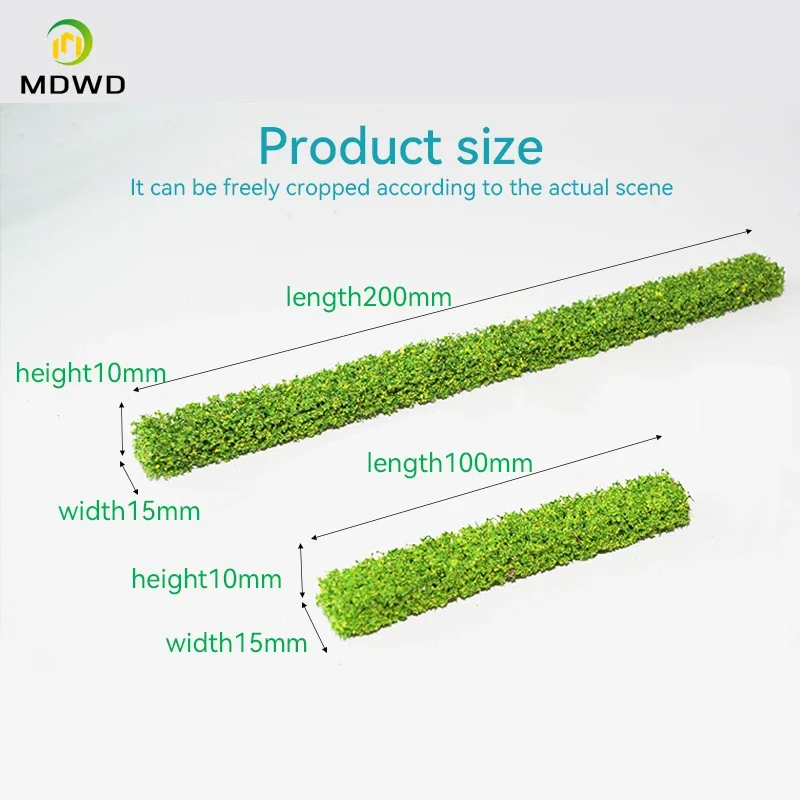 2PCS Shrub Strips Green Sand Table Miniature Model Simulation DIY Materials Grass Fence For Outdoor Indoor Building Diorama