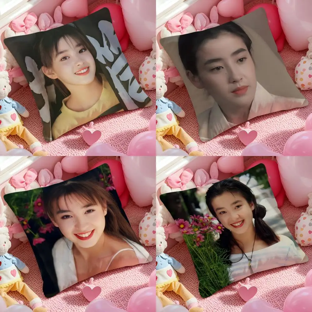 Rie Miyazawa Actor Cushion Cover Anti-dustmite Pillowcase Invisible zipper silky short plush Sofa cushion cover