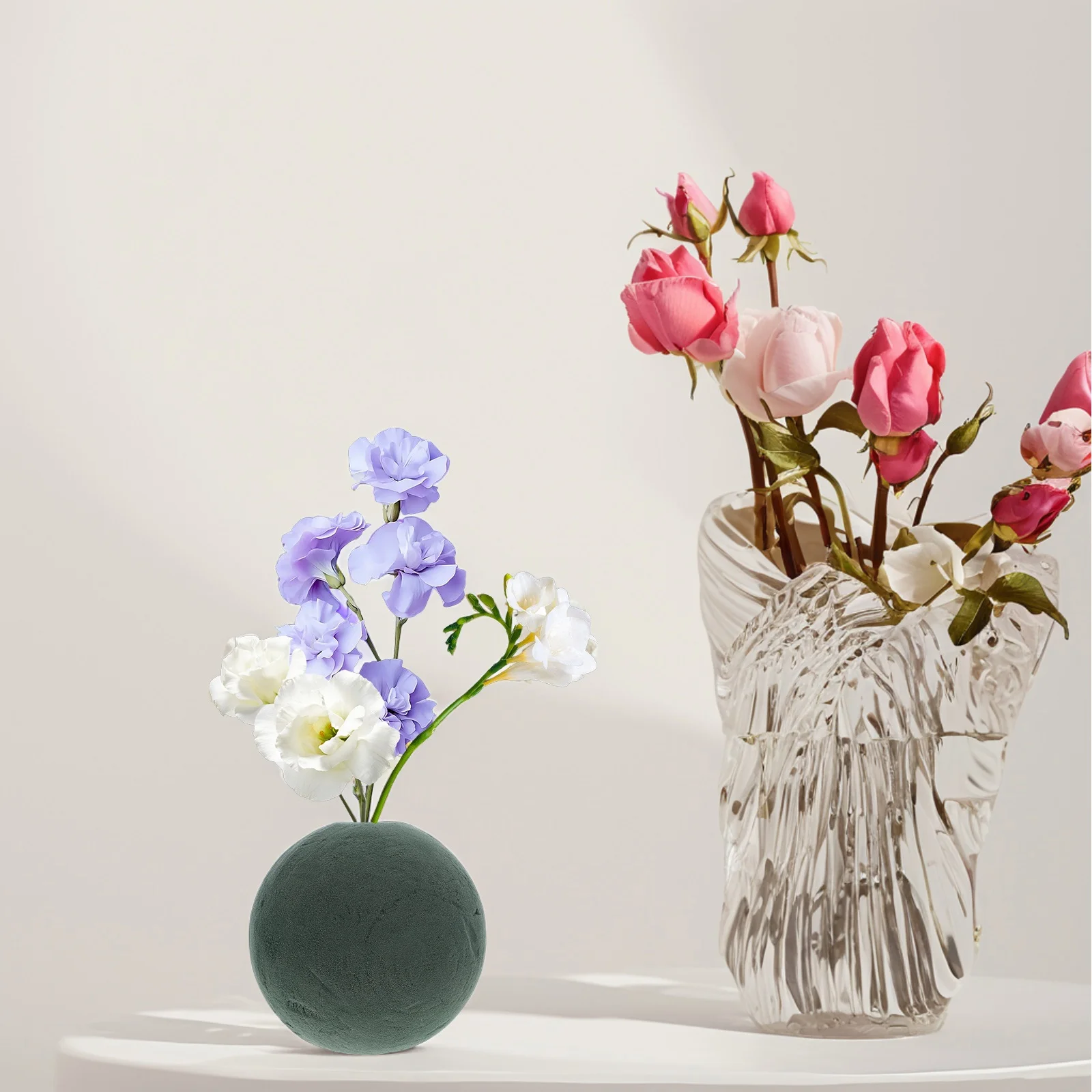 2 قطعة كرات رغوة الأزهار مقلد تشكيلة زهور المجالات الرطبة الجافة مادة متينة نسيج واقعي ديكور المنزل الزفاف الحرفية