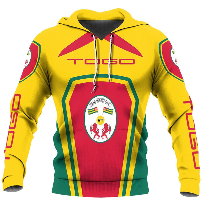 Africa Togo Map Flag 3D Printed Hoodies For Men Clothes TG Patriotic Tracksuit National Emblem Graphic Sweatshirts Male Tops