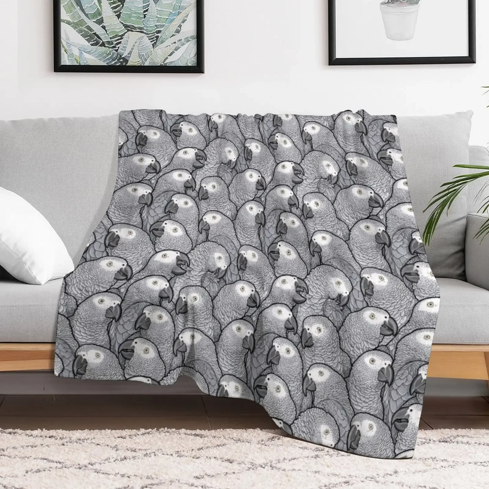 African Grey Parrots Throw Blanket Sofa Quilt Custom Warm warm for winter Blankets