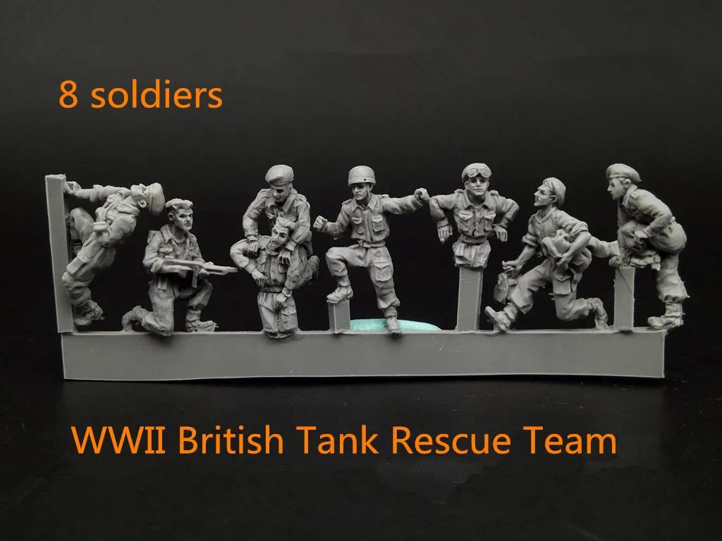 1/72 Scale Die-Cast Resin Figure Model GKBritish Tank Rescue Team Unpainted Free Shipping