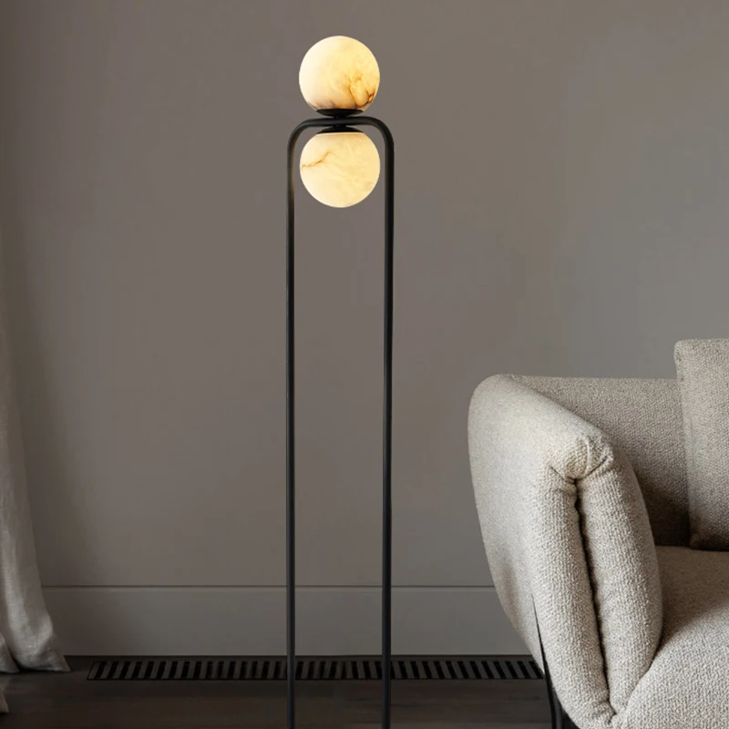Nordic postmodern marble living room sofa edge floor lamp simple bedroom hotel luxury decoration