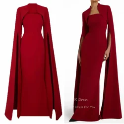 Elegant Long Strapless Evening Party Dresses Customized Burgundy فساتين سهرة Floor Length Formal Wedding Prom Dress for Women