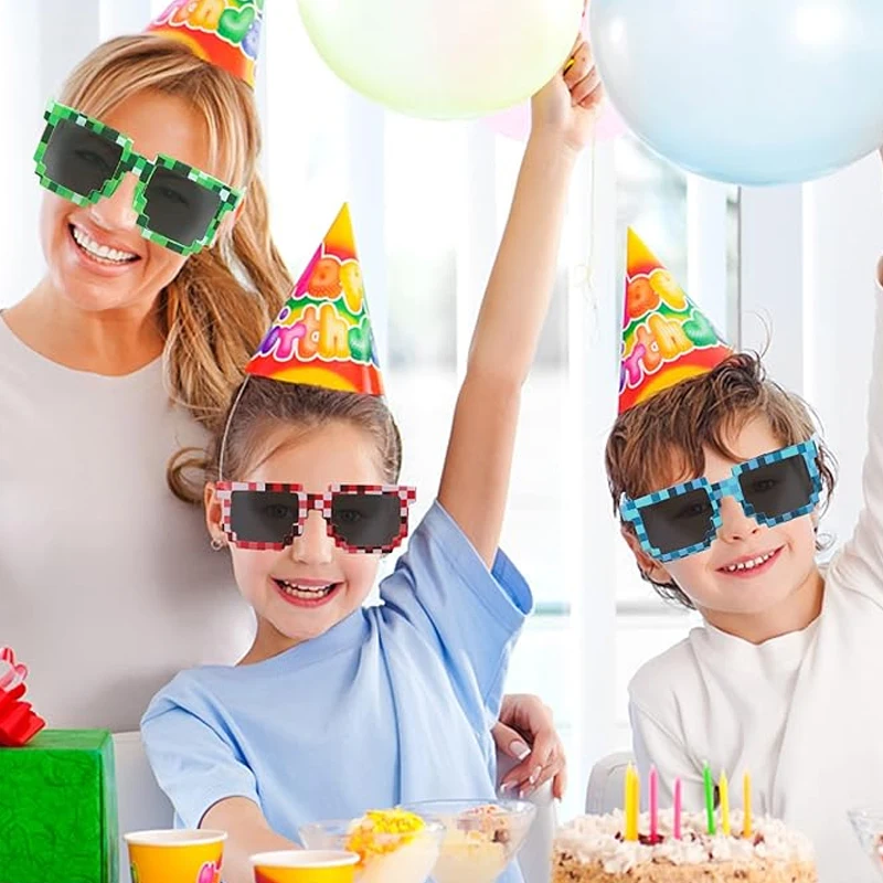 1–60 Stück Pixel-Sonnenbrillen für Miner-Partys, Retro-Pixel-Brillen für Erwachsene, Partygeschenke für Geburtstage und Spielveranstaltungen – Detail 5