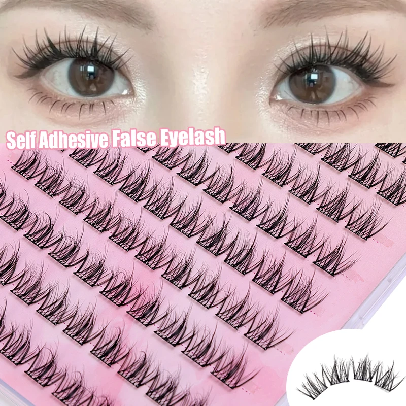 Pestañas postizas autoadhesivas 5D, extensiones de pestañas naturales, esponjosas, segmentadas, DIY, reutilizables, agrandar los ojos, herramienta de maquillaje, 10 filas