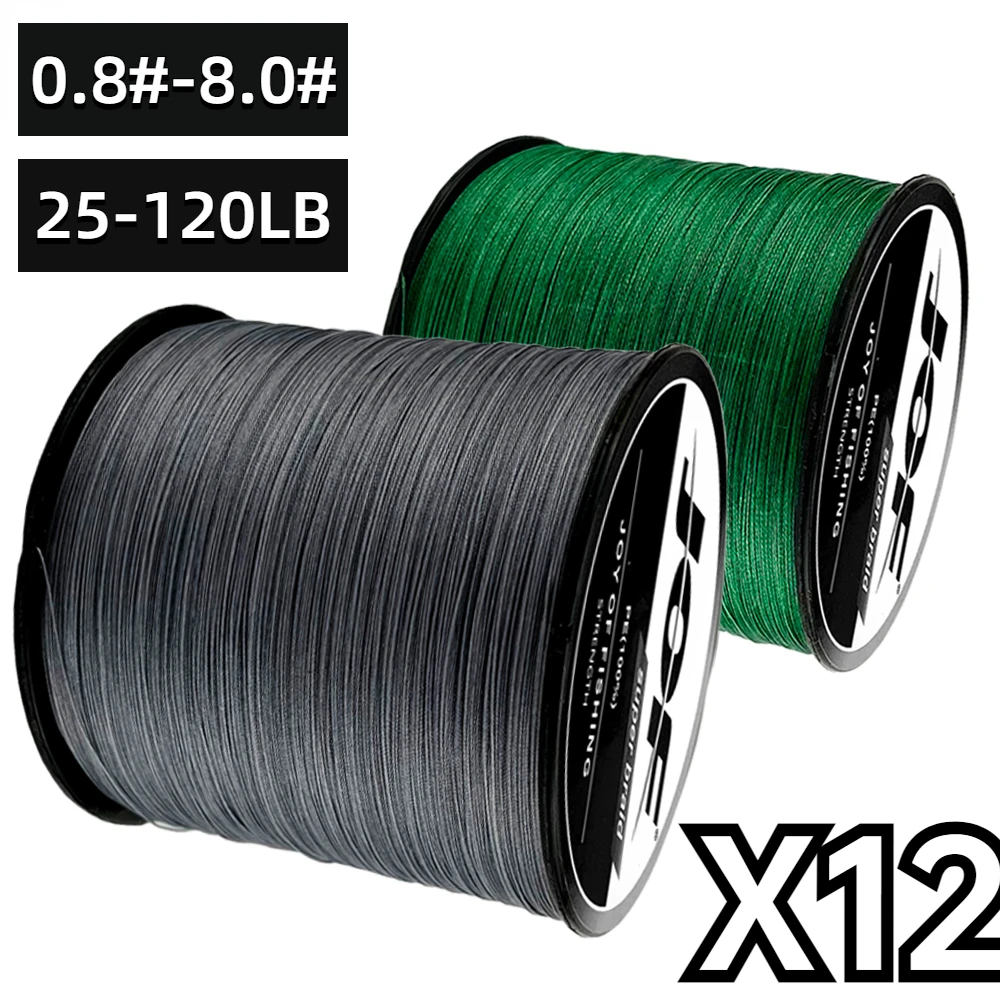 300M 4 Colors Braided PE Fishing Line 12 Strands Multifilament Durable Main Wire Super Power 25/30/39/50/65/77/92/120LB Pesca