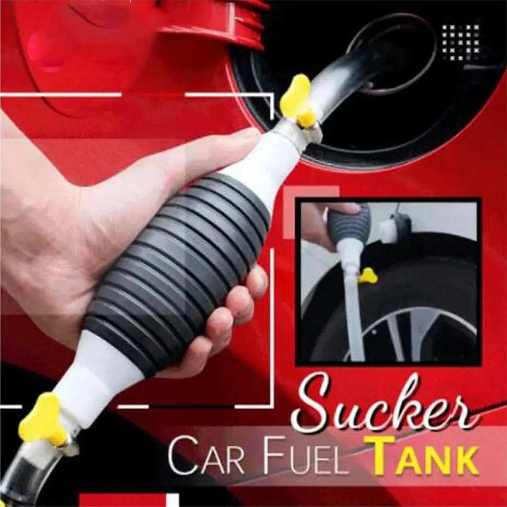 Bomba de sifão portátil para carro, transferência bombeamento, otário, tanque, gasolina, líquido, universal, manual, bomba de emergência, gasolina, diesel, W0N9