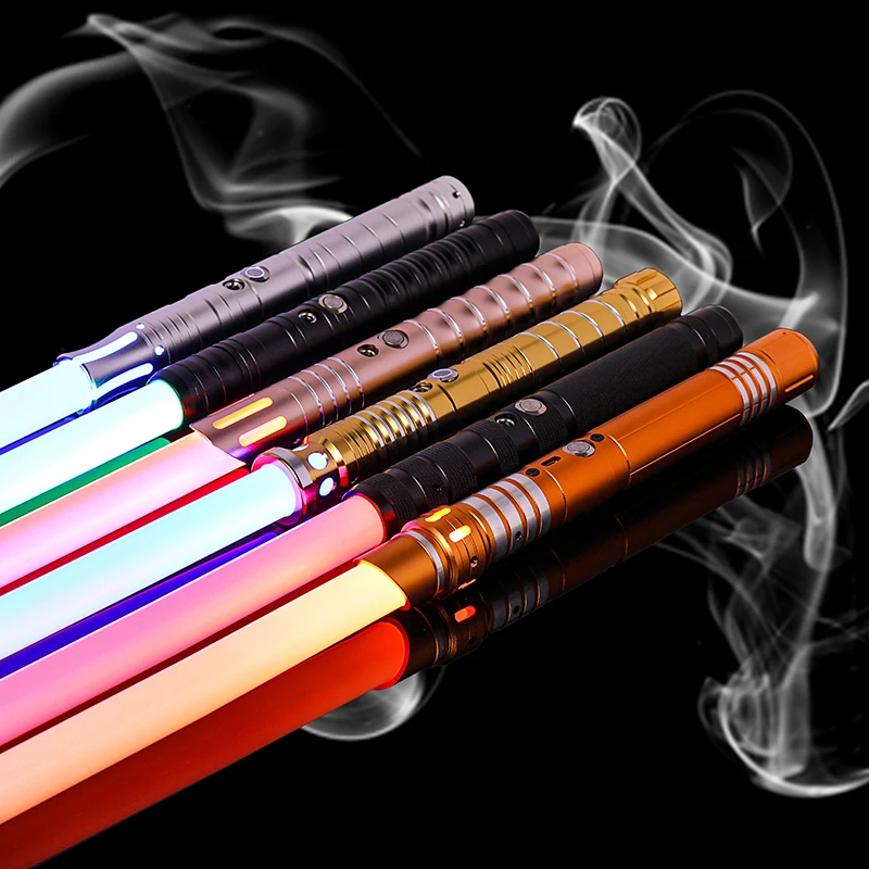 RGB Lightsaber Metal Handle Heavy Dueling Colors Change Force Sounds Blaster Sword Kids Toys
