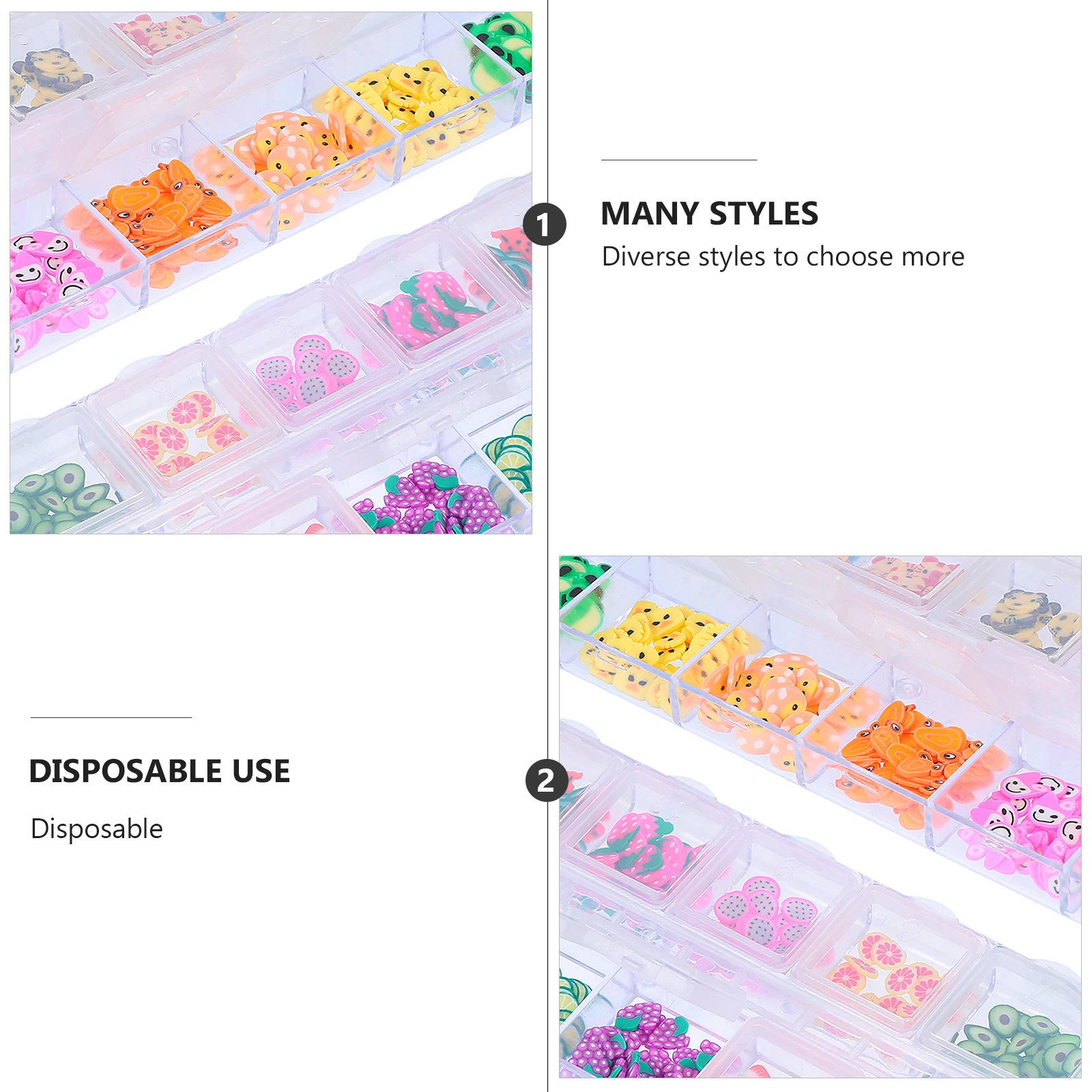 

2 Pcs Handmade Nail Art Decor Soft Polymer Slices for Creative Nail Designs