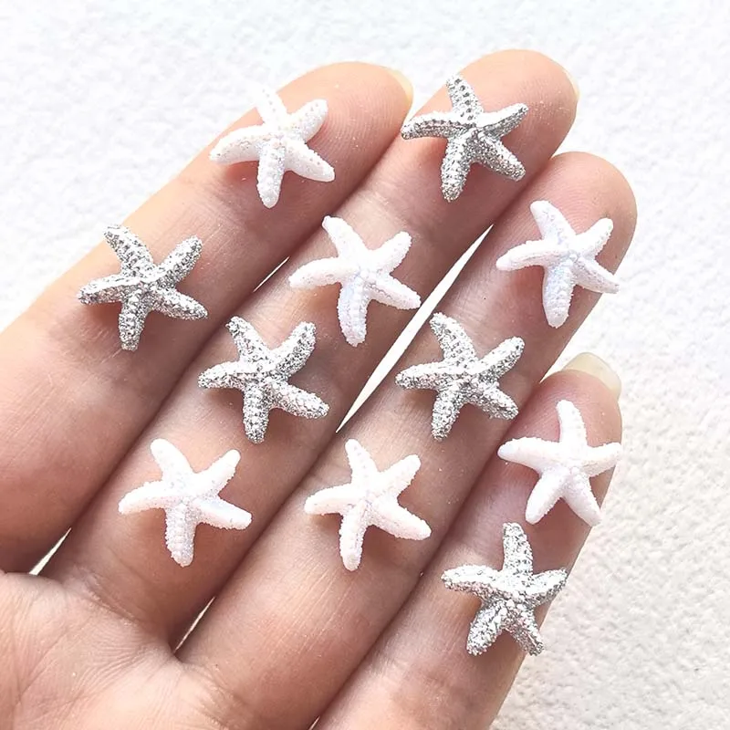 55 resin starfish rhinestones - flat bottomed mini stars, suitable for DIY crafts, wedding decorations, nail art, and scrapbooks