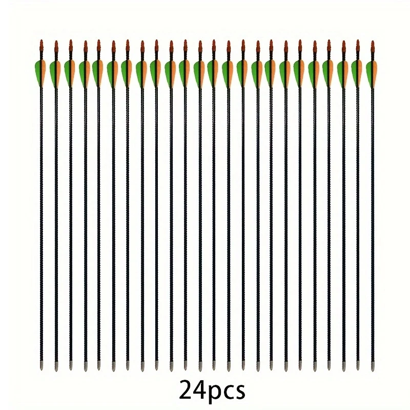 24er-Pack 29-Zoll Metall-Übungspfeile für die Jagd, Outdoor-Jagdpfeile, Outdoor-Zubehör für Erwachsene, Geeignet für Langbogen-Übungen, Pfeile mit stumpfer Spitze – Detail 3