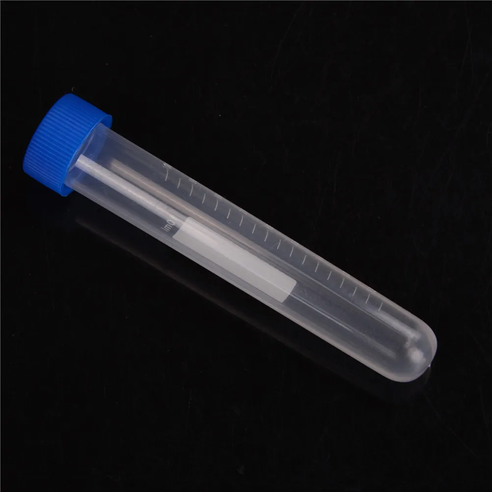 10X 10ml Plastic Centrifuge Test Tube Vial Container Self Standing Screw Cap