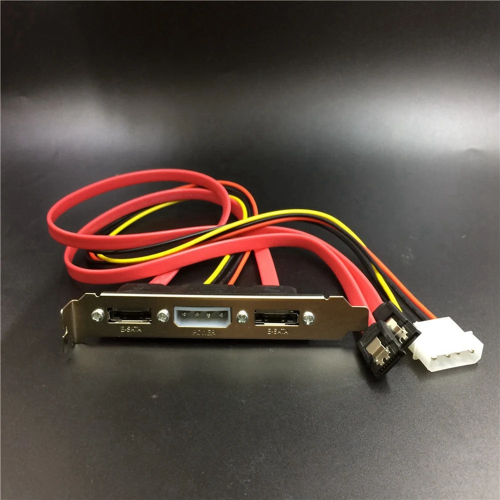 SATA para ESATA 4Pin IDE Molex Power PCI Suporte Slot, DIY cabo para disco rígido externo, perfil de altura total