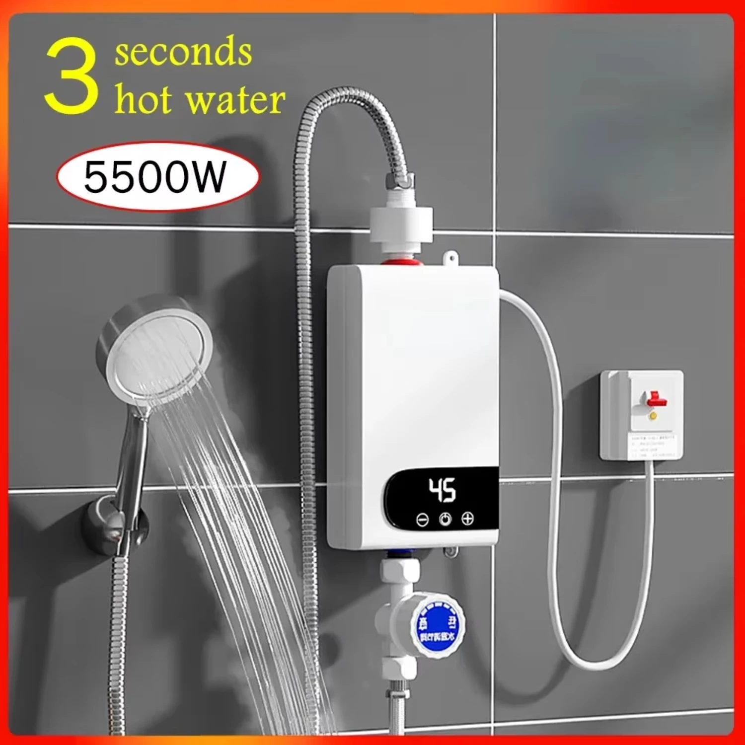 Instant Water Heater 220V 5500W Portable  Heaters  Bathroom Hot Water Shower and  Kitchen Heating Rv water heater Water heater w